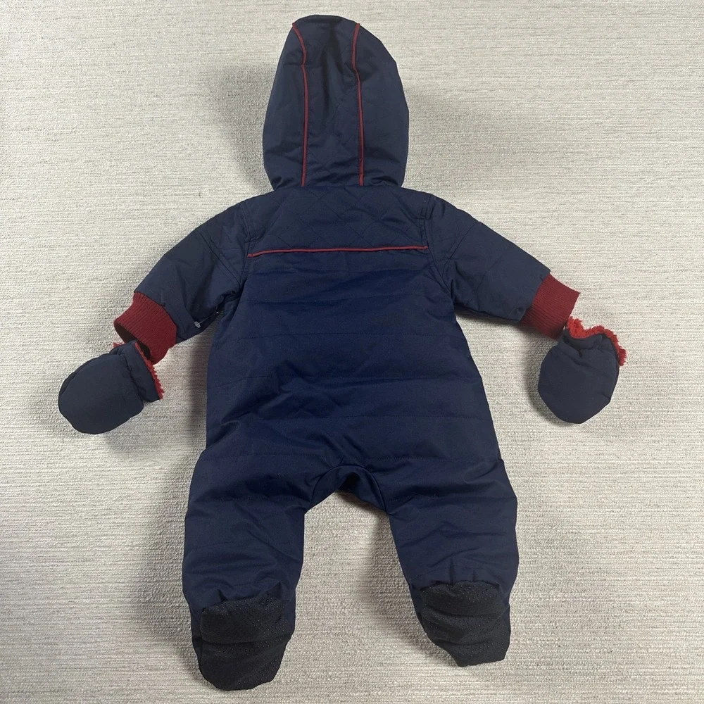 Winter Snowsuit Sherpa Bunting Pram NWT Urban Republic 3M Navy Red Cozy Warm